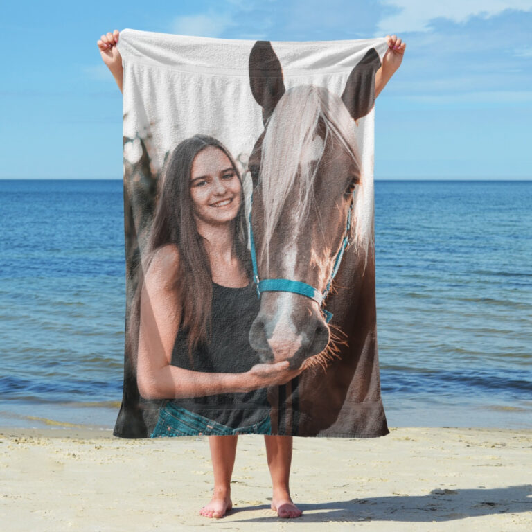 Handdoek bedrukken met paardenfoto