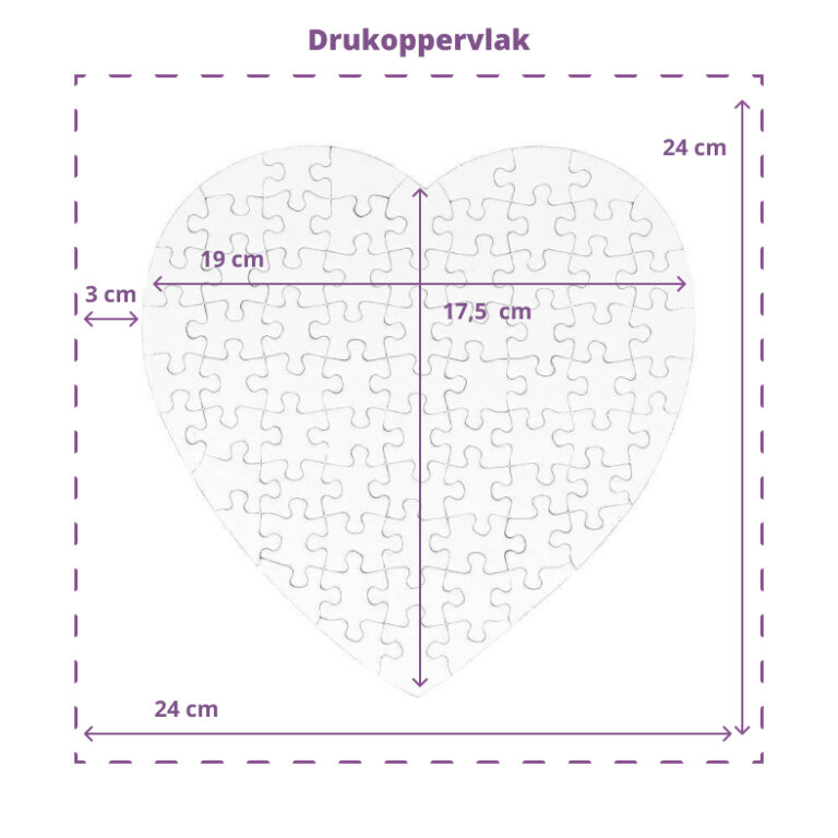 Drukoppervlak - Hart puzzel